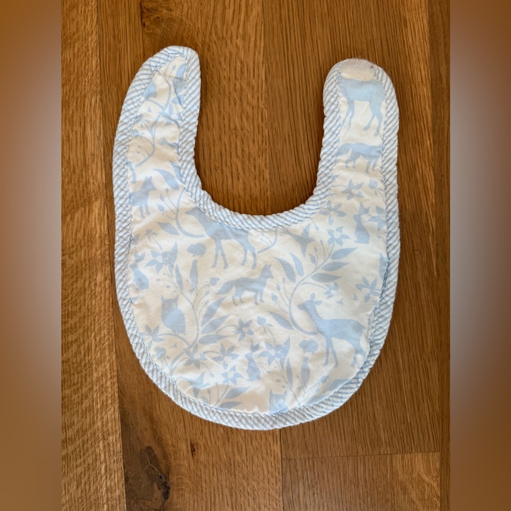 Blue and White Baby Bib